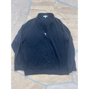 Peter Millar Pullover Mens XL Black Crown Comfort Heather Interlock 1/4 Zip Golf